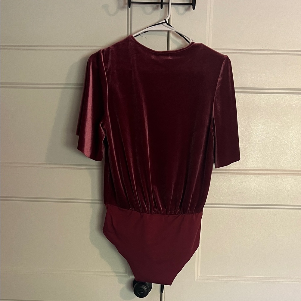 Zara Burgundy Velvet Shirt - Picture 3 of 3